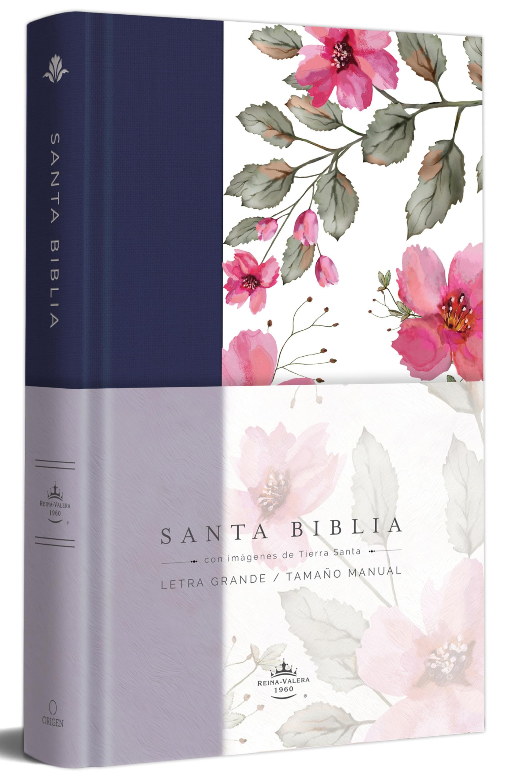 Biblia Rvr 1960 Letra Grande. Tapa Dura Tela Azul Púrpura Con Flores Tamaño Manual / Bible Rvr 1960 Handy Size Hardcover Cloth with Purple Blue ... / Spanish Bible RVR 1960 Blue with Flowers