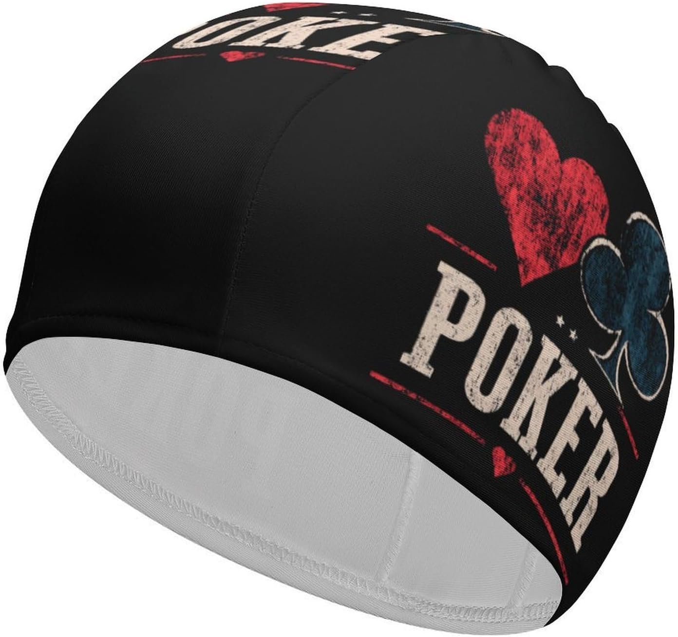 Poker Heart Plums Womens Swim Cap for Men Adult Swimming Hat Curly Short Medium Long Hair