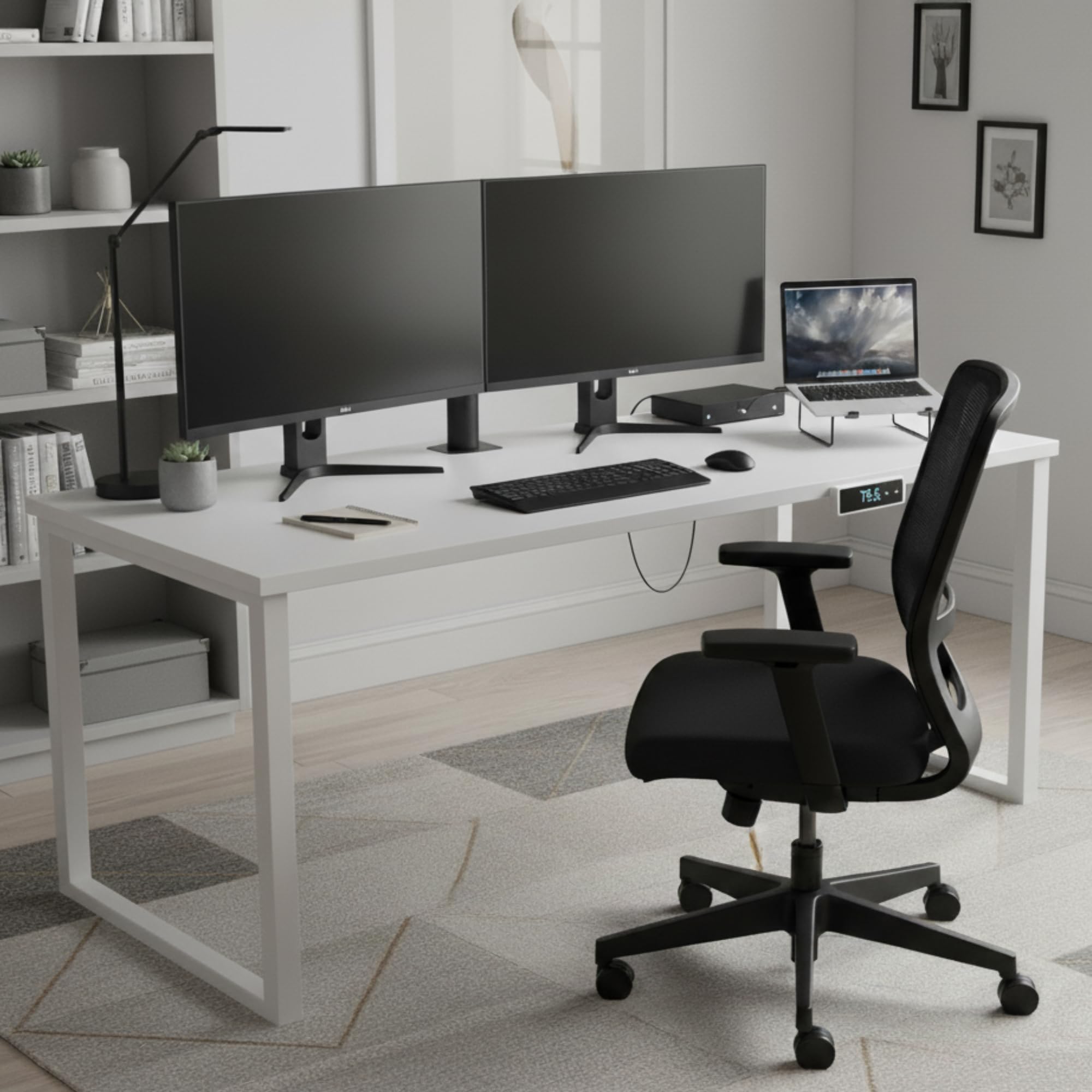 AUPROTEC Schreibtischplatte 25 mm 120x60 cm | wasserabweisend & Kratzfest | ideal für höhenverstellbare Tischgestelle in Homeoffice & Büro | Kristallweiß | 2 mm ABS-Kante