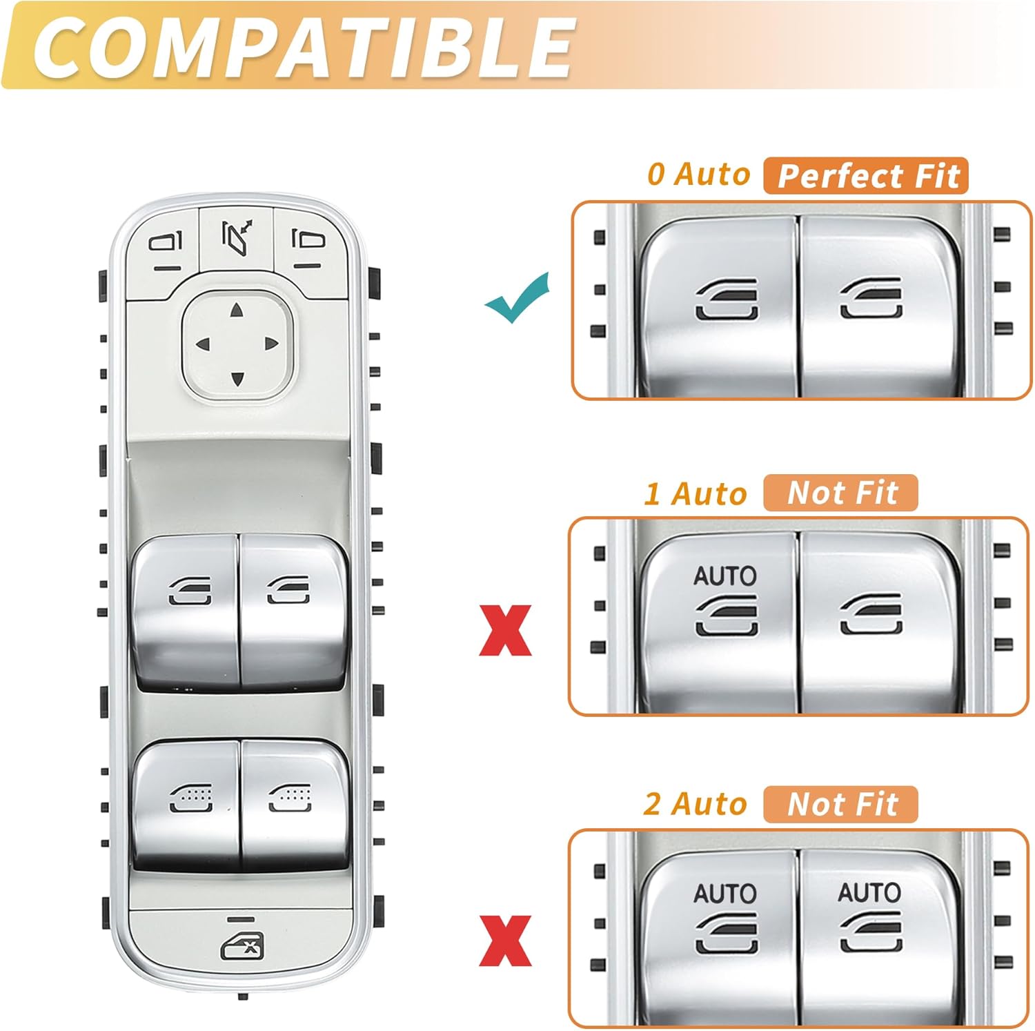 X AUTOHAUX Front Left Driver Side Power Window Switch for Mercedes-Benz GLE 350 GLE 450 Window Control Switch for Mercedes-Benz GLS 580