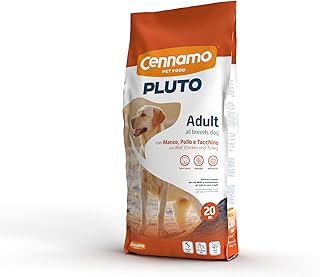 Pluto Dog Basic Crocchette Per Cani Adulti 20 Kg - Cibo Completo E Bilanciato, Snack, Carne Secca Disidratata