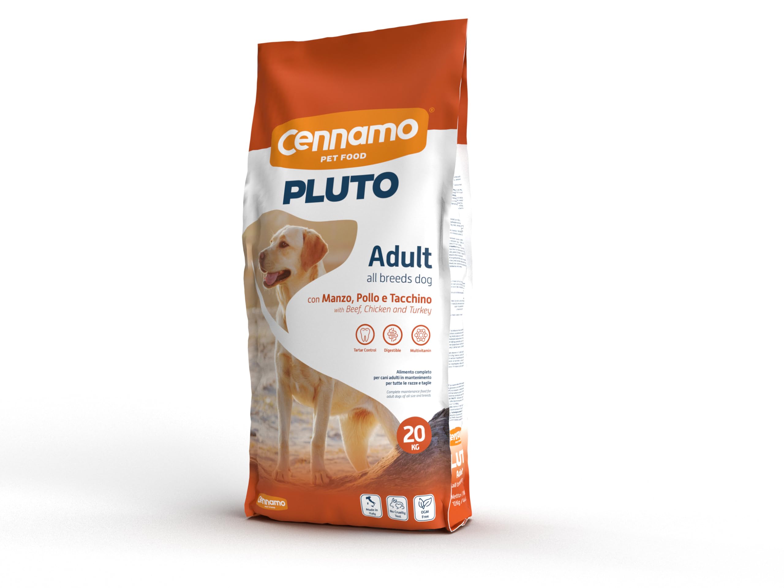 Pluto Dog Basic Crocchette Per Cani Adulti 20 Kg - Cibo Completo E Bilanciato, Snack, Carne Secca Disidratata