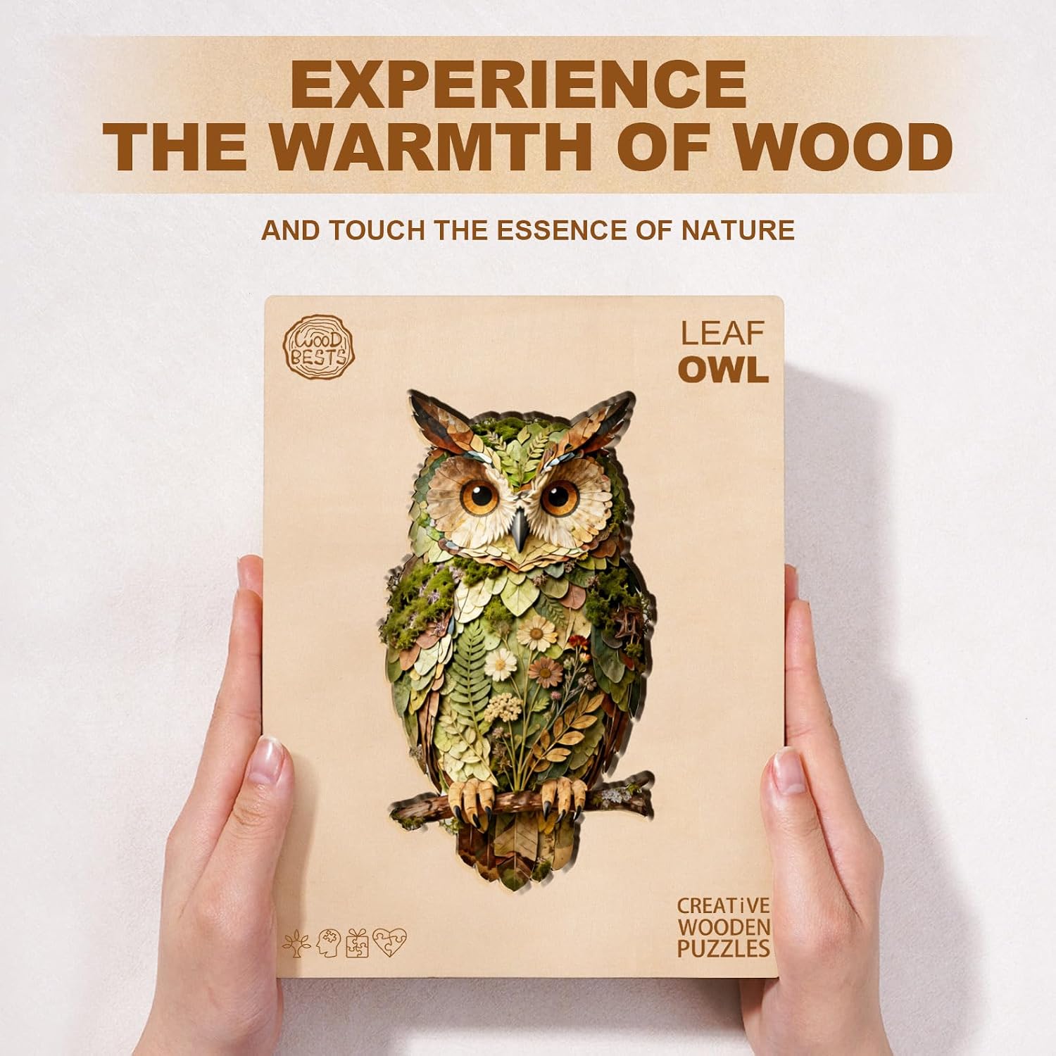 Wooden Puzzle for Adults-Leaf Owl Wood Jigsaw Puzzle-S-70 PCS image 4