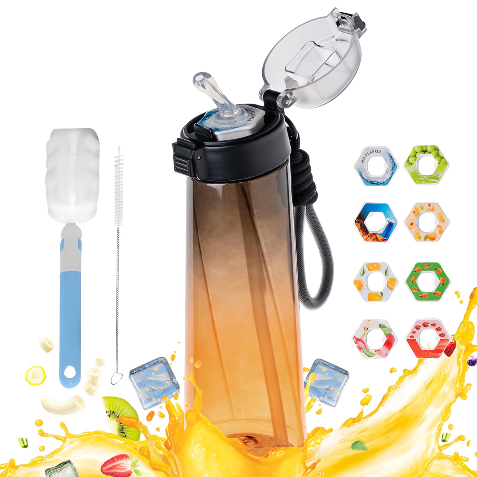 Gourde Air Up 900ml - Pods Aromatiques - Paille - Tritan Sans BPA - Violet Bleu