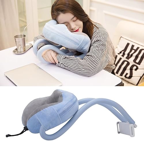 Miniatura 4 de Alomejor Soporte de teléfono para almohada de cuello, cómodo, soporte de teléfono de estabilidad para cama, hogar, viajes, exteriores (azul claro)