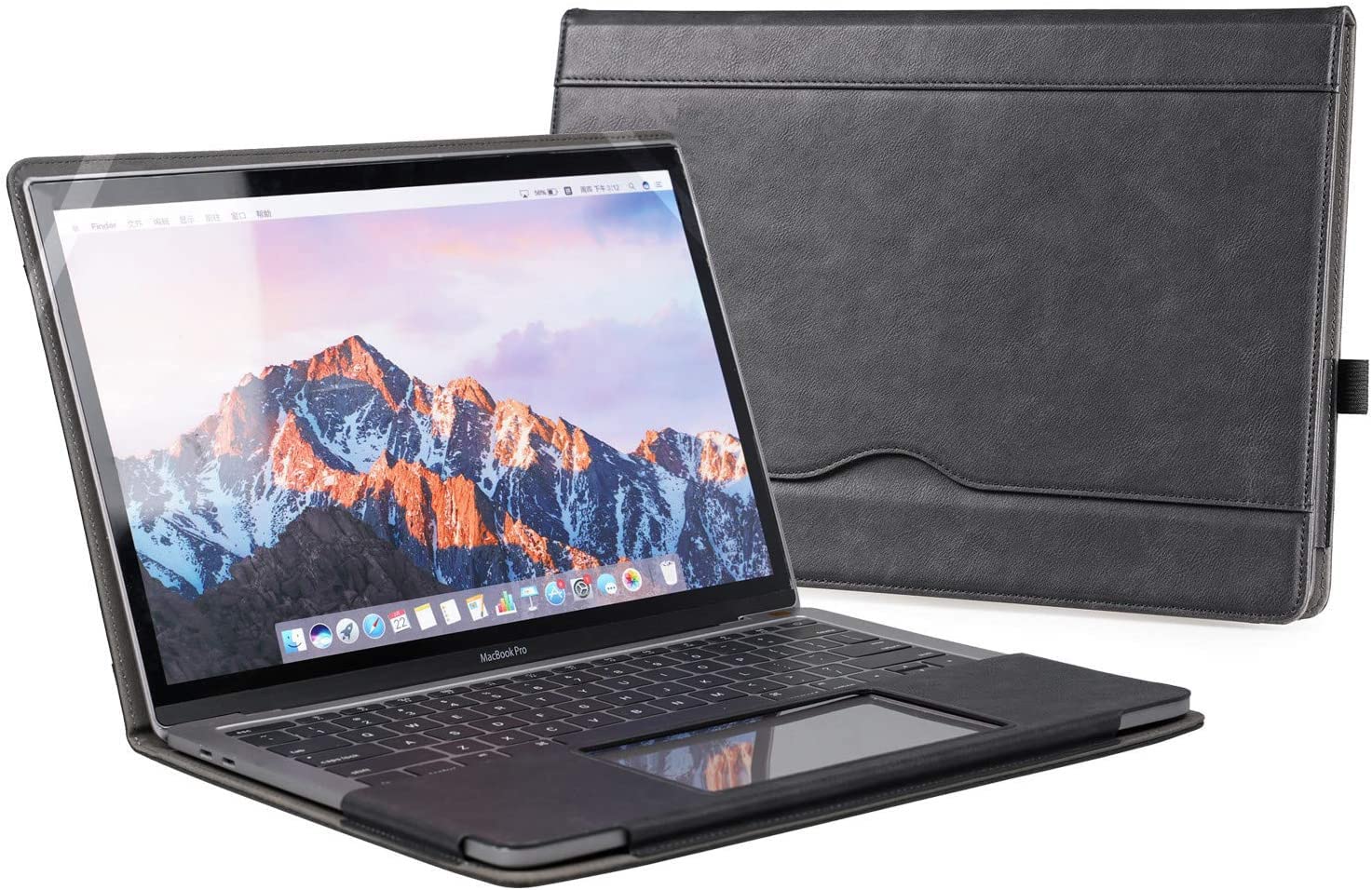 MOCA Leather Case Sleeve Compatible with MacBook Pro 13 Inch 2016-2021 (A1989 A1706 A1708 A2159 A2289 A2251 A2338) Laptop Sleeve Protective Folio Book Cover (New MacBook Pro 13, Black)