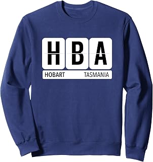 HBA Hobart Tasmania AU Travel Souvenir Traveler Black Text Sweatshirt