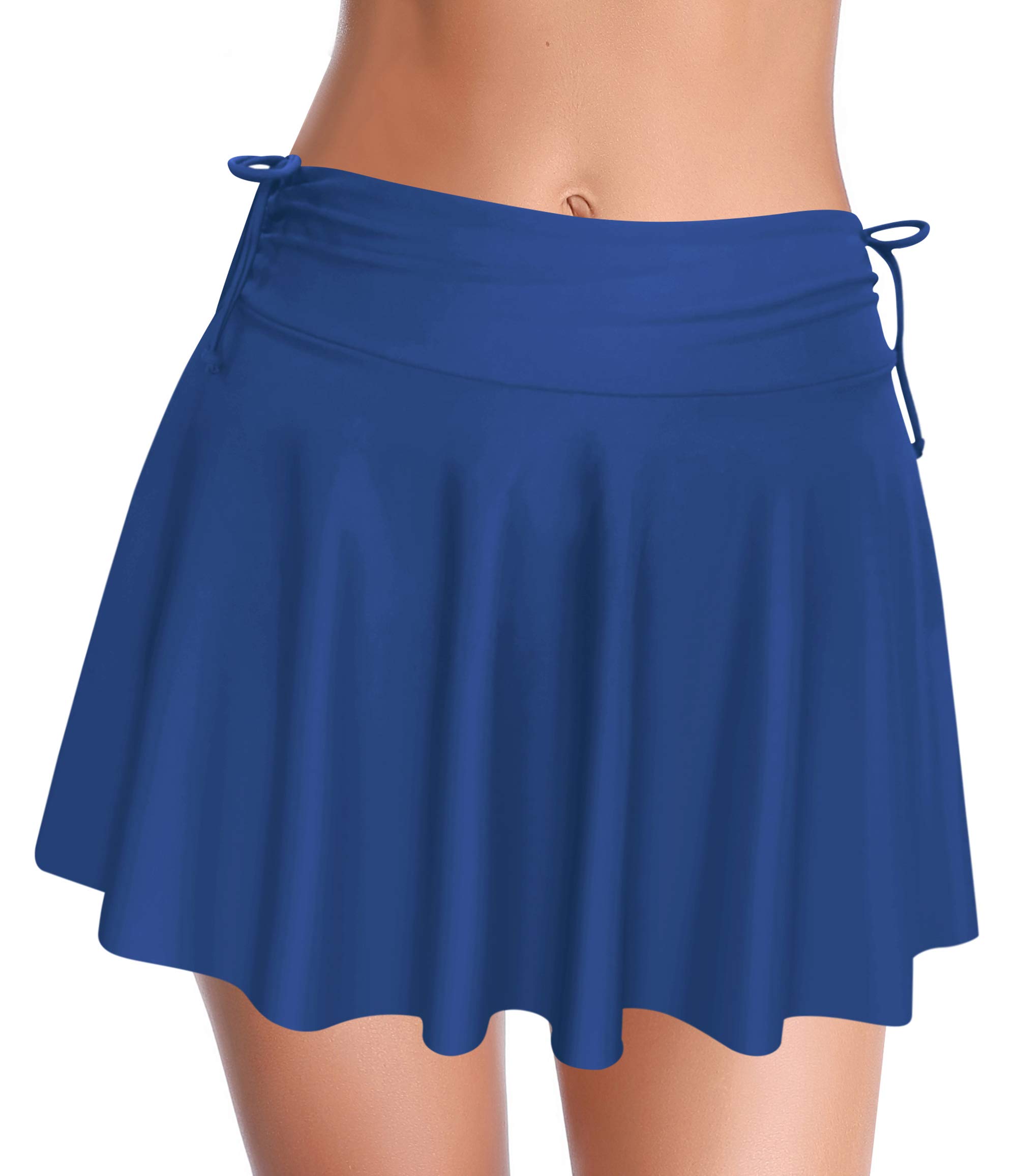 SHEKINI Traje de Baño para Mujer Elegante Ruched Bikini Falda Corta Incorporada Pantalones de Bikini Deportivo Verano Falda de Baño con Cordón de Playa — view 14