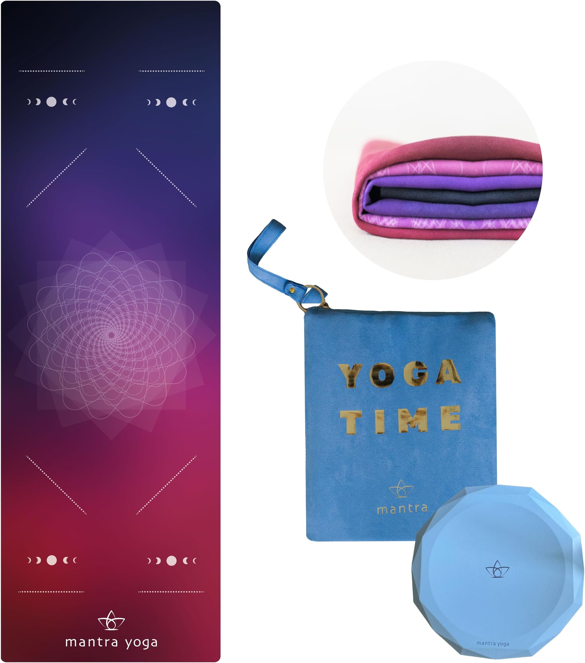 Mantra Yoga Travel Pro 1.5mm | Folding Fitness & Exercise Mat with Bag | Lightweight | Compact | Washable | Eco-Friendly | Soft Touch | Anti-Slip | All Types of Yoga