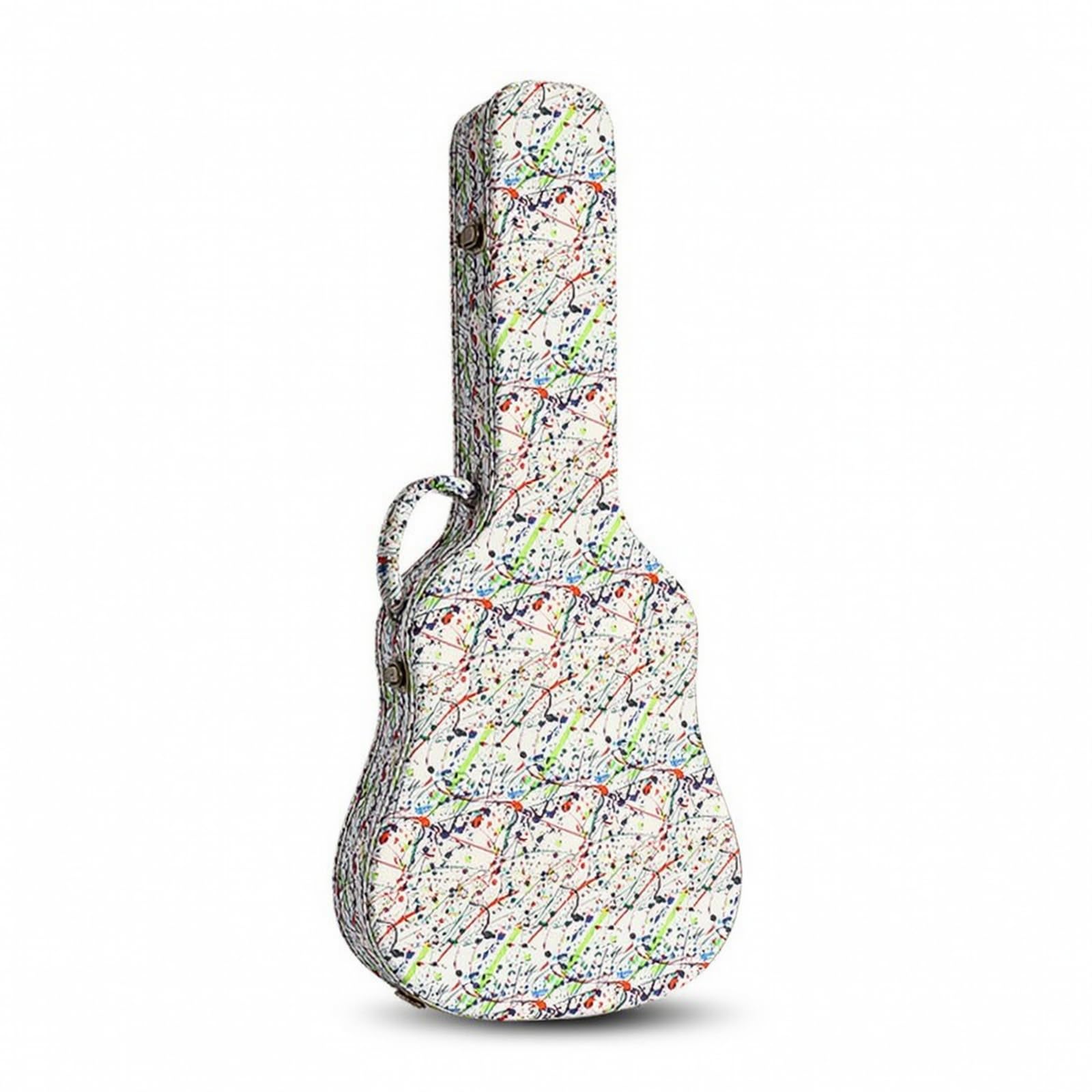 Funda Rígida Guitarra Protector Estuche Impermeable para Conciertos, Ensayos, Graffiti con Correas De Hombro Y Asa