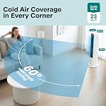 SereneLife Evaporative Air Cooler - Portable Swamp Cooler with 5L Tank, 4 Ice Boxes, 3 Speeds, Remote Control, Quiet Operation, Oscillation, Energy-Efficient Fan for Home, Office, Bedroom