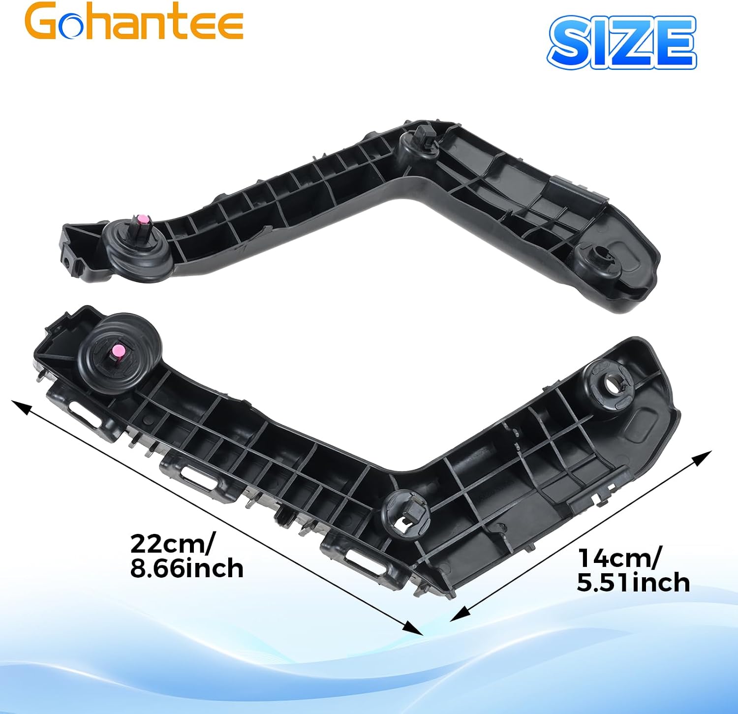 Gohantee Front Bumper Bracket Compatible with Toyota Corolla 2017 2018 2019 Bumper Cover Support Brackets Replace 52115-02350 52116-02330 TO1043131 TO1042131 Bumper Bracket Side Retainers