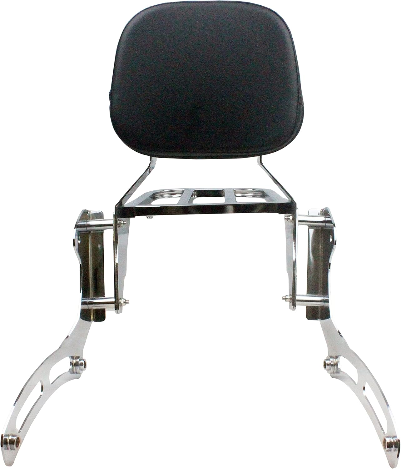 YHMOTO Passenger Backrest Sissy Bar with Luggage Rack for Kawasaki Vulcan 900 VN900 Classic Custom 2006-2025 (Chrome)