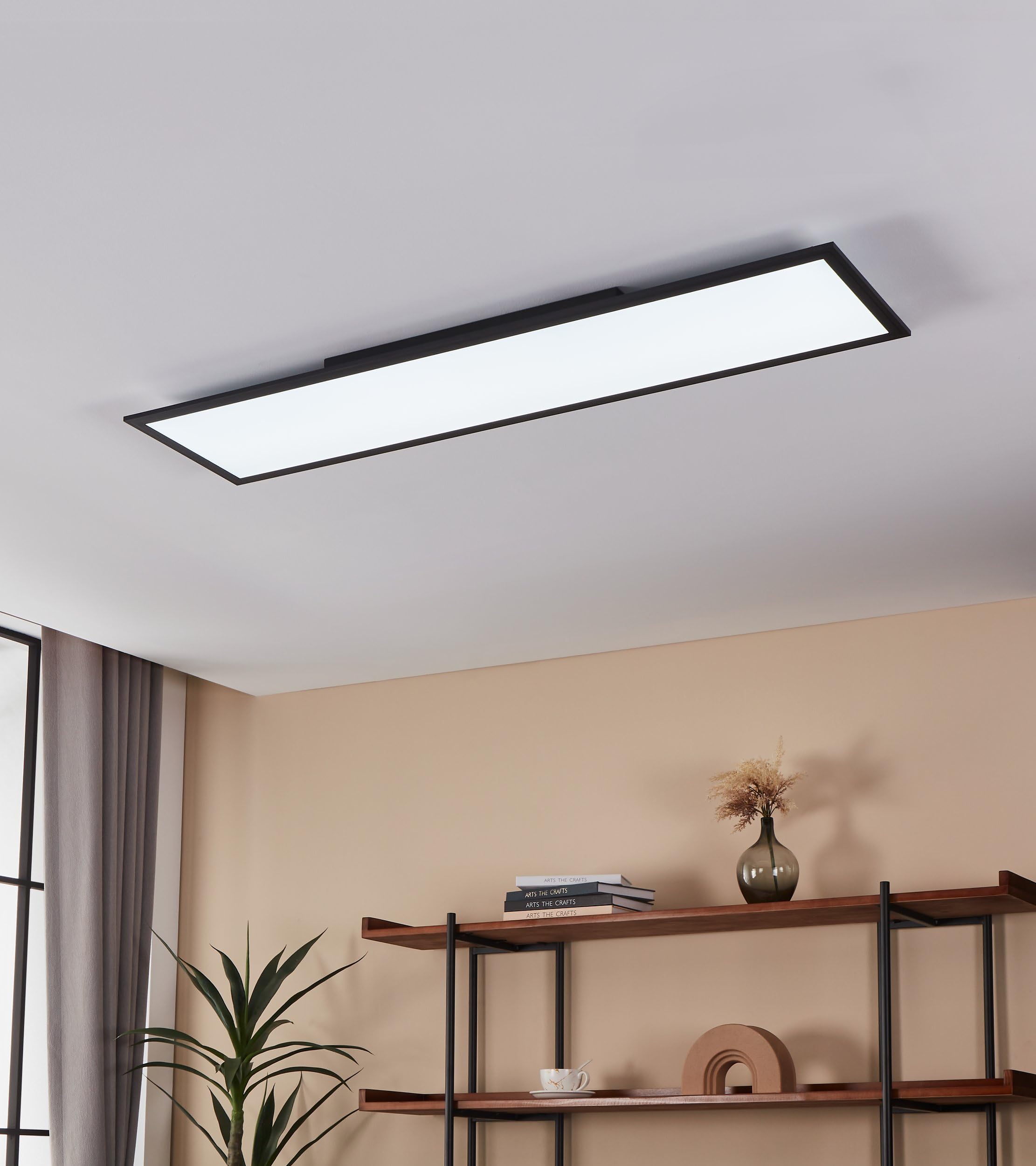 Eglo connect.z Smart Home Led pannello Salobrena-Z, L x L 120 x | 30 cm, ZigBee, app e controllo vocale, colore della luce regolabile, dimmerabile, lampada da soffitto in alluminio nero