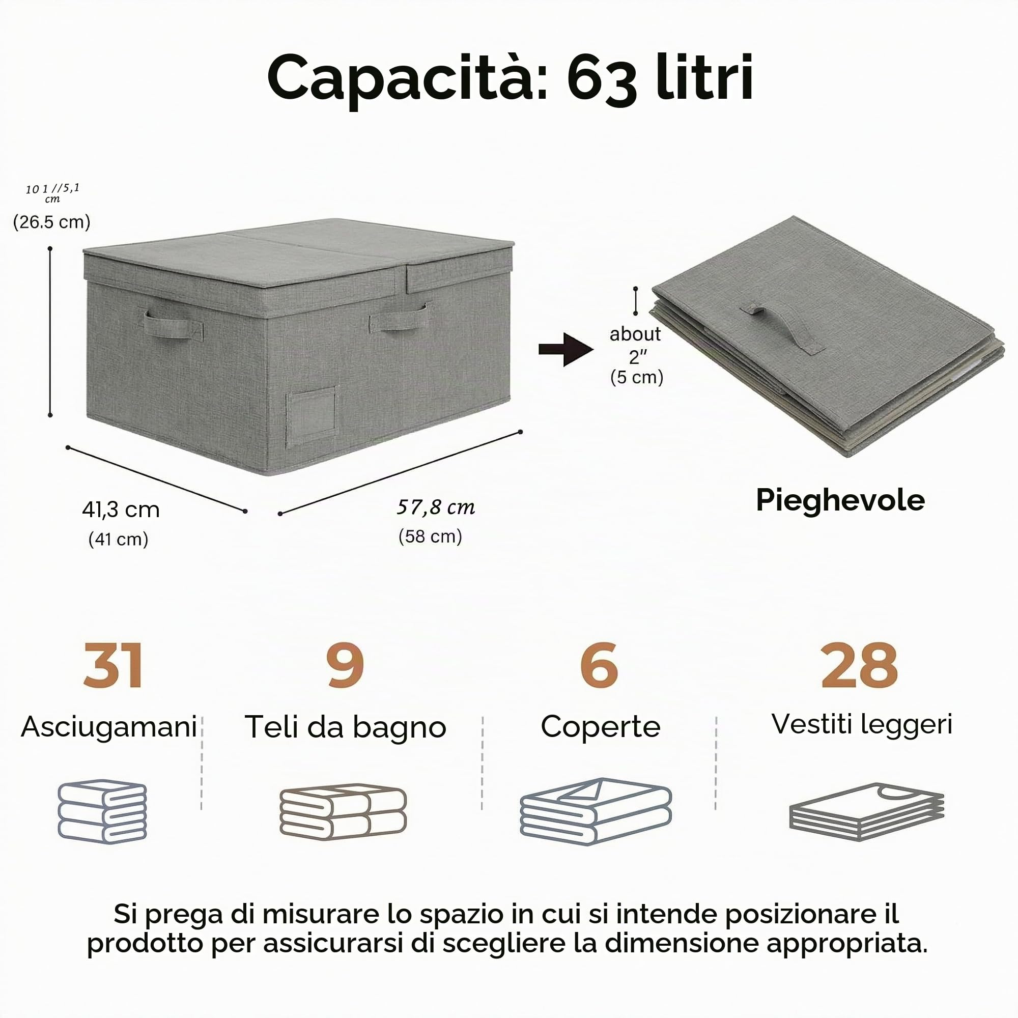 GRANNY SAYS Set di Scatola Portaoggetti con Coperchio e Organizzatore per Armadio a 6 ripiani