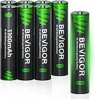 Vista 9 de BEVIGOR 16 juegos de pilas recargables AA AAA, alta capacidad 8 paquetes AA 2800mAh y 8 paquetes AAA 1100mAh, pilas de teléfono NiMH de 1.2V de baja