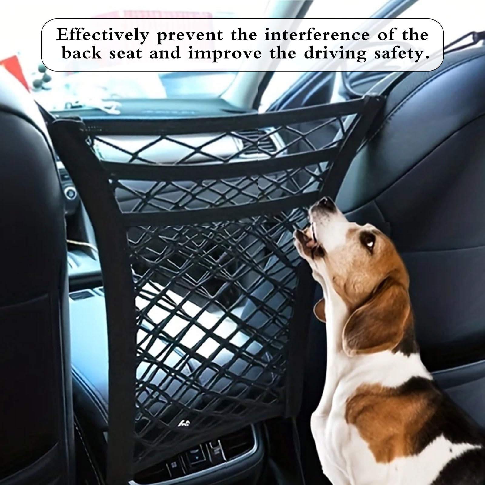 TUONYIS 2x Auto-Netz-Organizer - 3-lagig Haustier Barriere 23x30cm Schwarz