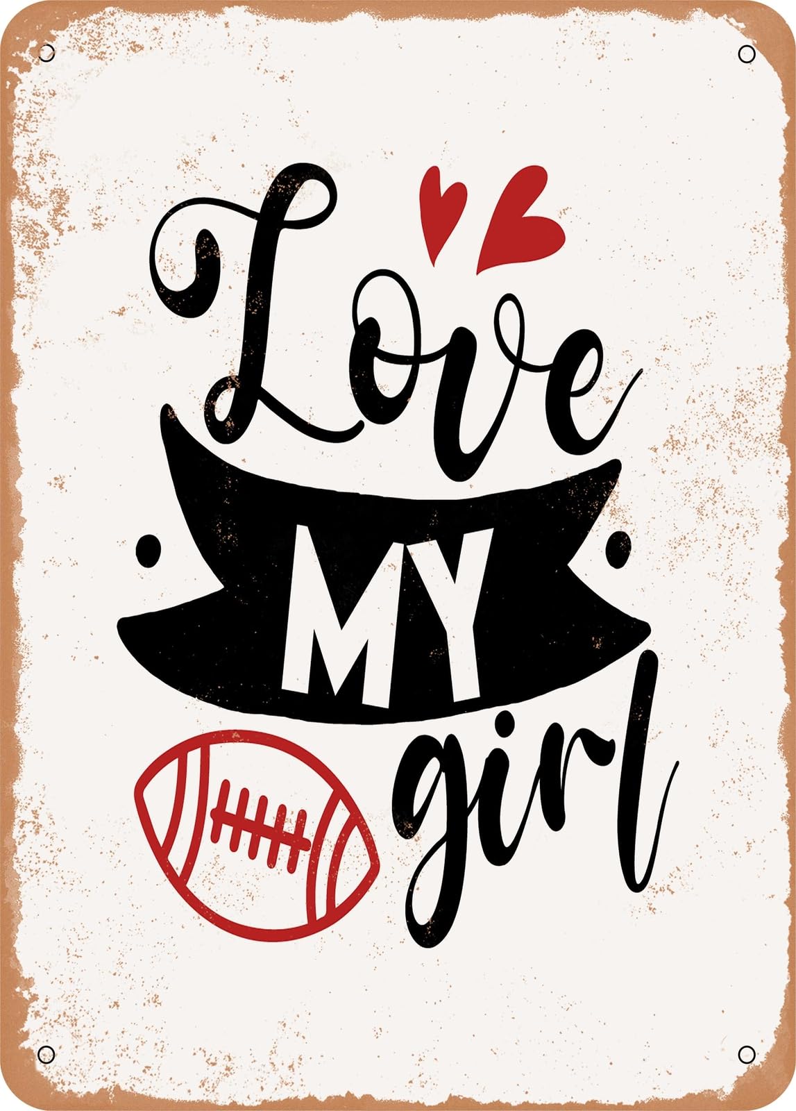 Miaomansenstore Girls Metal Sign - Love My - Vintage Look Home Decor