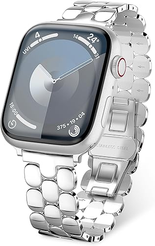 TISIMO Compatible con Apple Watch Band de 1772in 1732in 1654in 1614in 1575in 1496in y 1929in correa de metal de acero inoxidable para iWatch Series