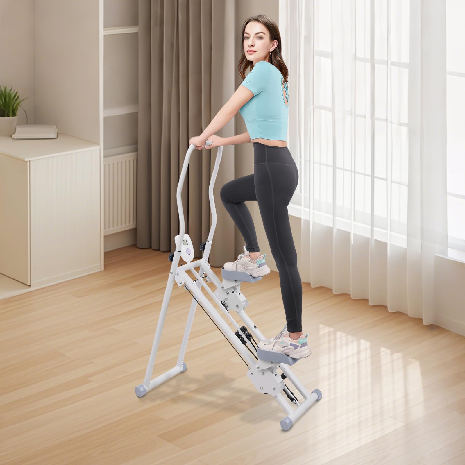 Stepper per scale per esercizi di casa, palestra, pieghevole, verticale per allenamento, con display LCD, capacità di carico 150 kg, per giovani, ballerini, ginnastica, cheerleader, yoga