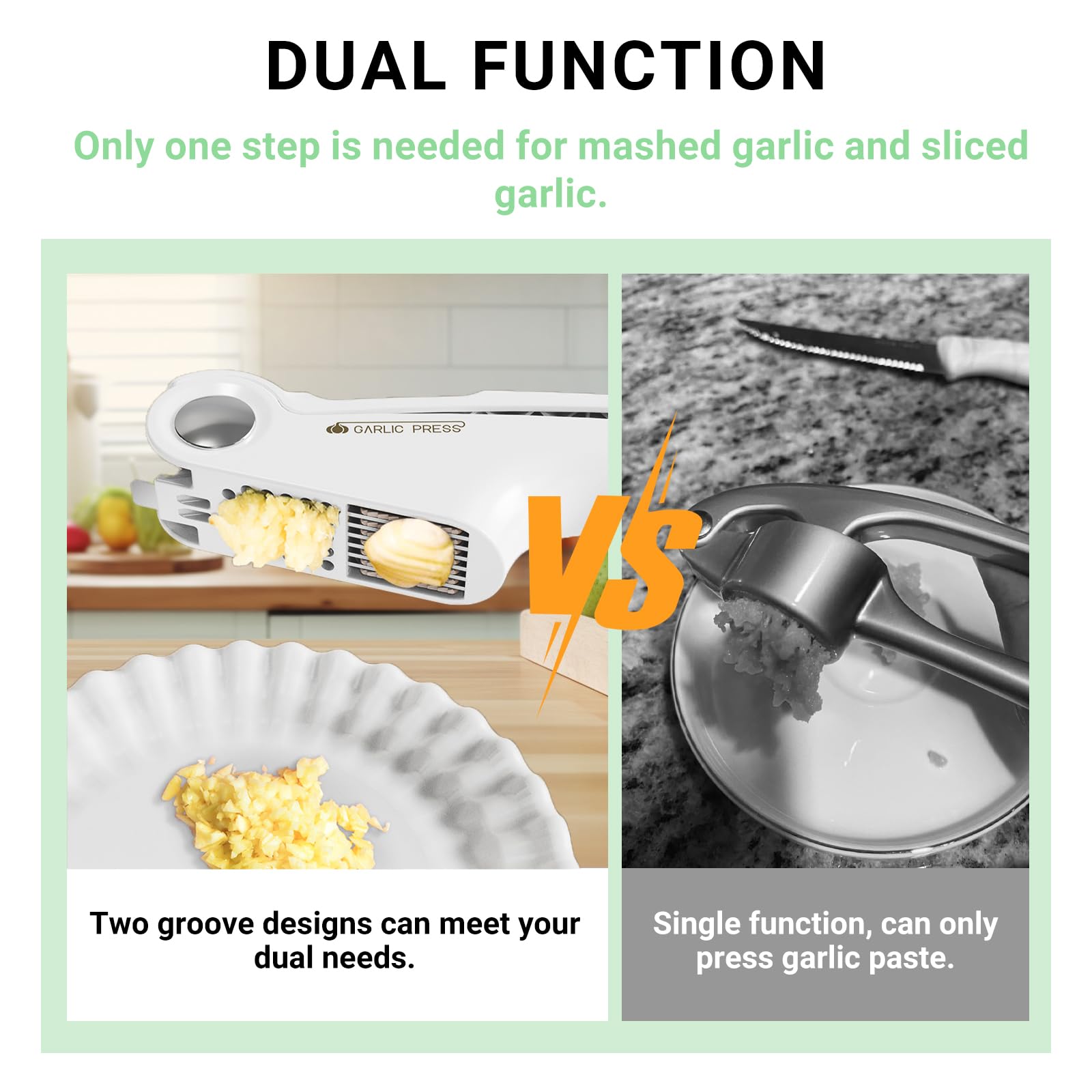 AIDOWU Schiaccia Aglio Multifunzionale Da Cucina,4-in-1