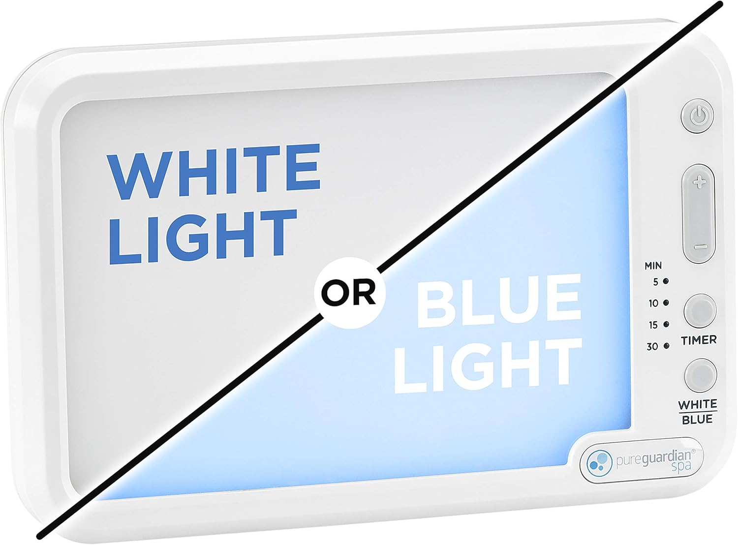 PureGuardian SPA45 Compact Travel Energy Light, 10,000 LUX, 12W LED, Improve Your Mood, Focus, Energy Levels, Customizable Blue or White Light Therapy Intensity, Adjustable Time Settings