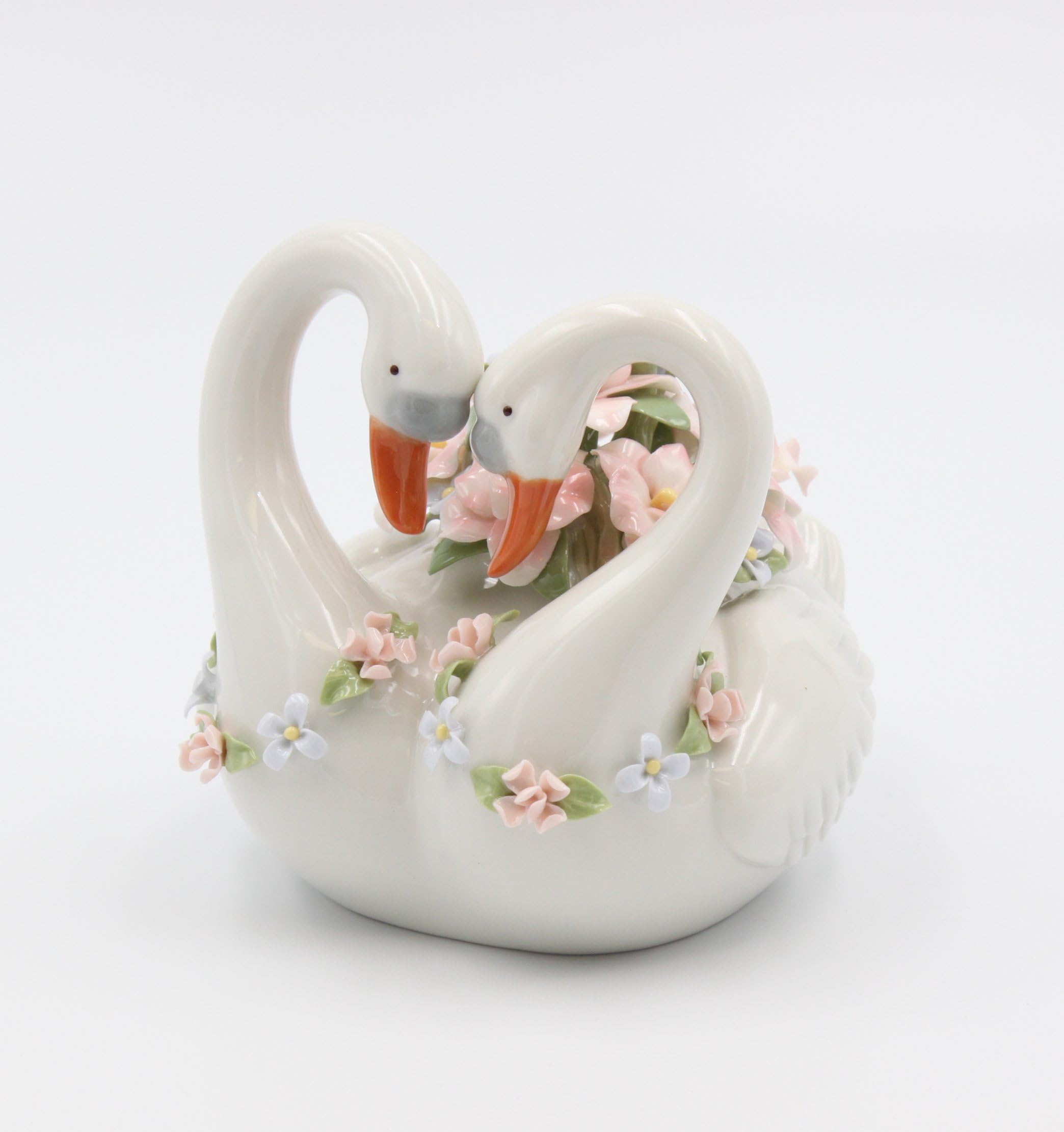 Cosmos Gifts 20958 Fine Porcelain Double Love Swans Couple Musical Figurine Plays Memory Music Tune, 4-1/2"H