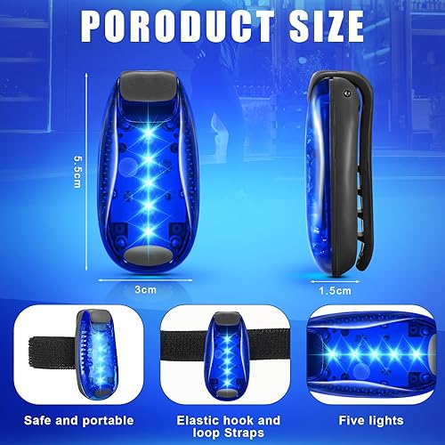 Miniatura 4 de 30 piezas de luces LED para correr nocturnas de alta visibilidad, accesorios de seguridad con clip de luces estroboscópicas intermitentes para