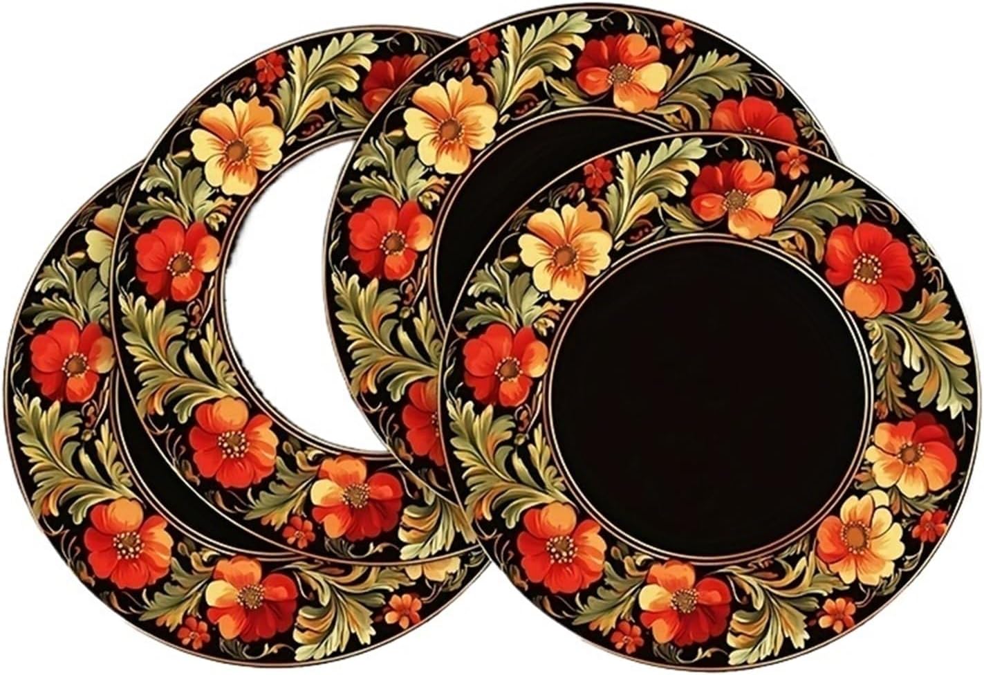 4-Piece Vintage Floral Placemats Perfect for Family Gatherings Friends' Get-Togethers and Café Table Decor & Accessories