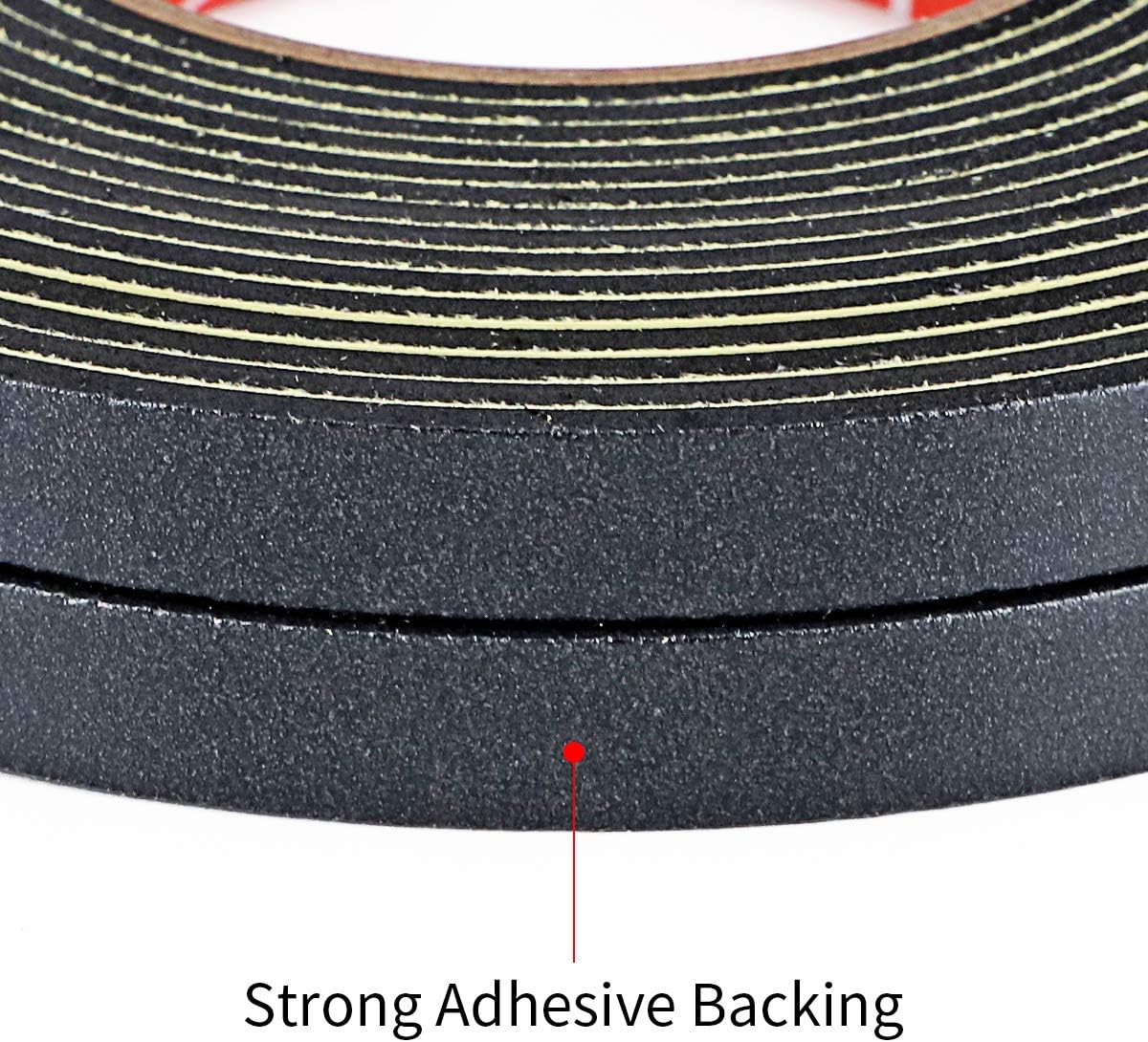 Foam Self Adhesive Tape -1/2 Inch Wide x 1/5 Inch Thick, Doors and Windows Weather Stripping for Windproof, Heat Insulation and Noise Reduction, Total 26ft Long(6.5ft x 4Rolls)