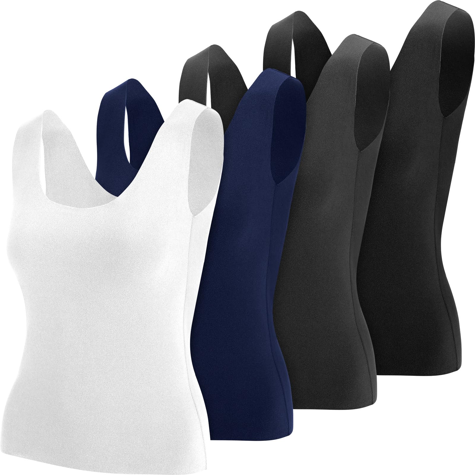 4 Pcs Thermal Tank Tops Women Underwear Tops Sleeveless Undershirt for Women Cotton Camisole Warm Base Layer-image-41