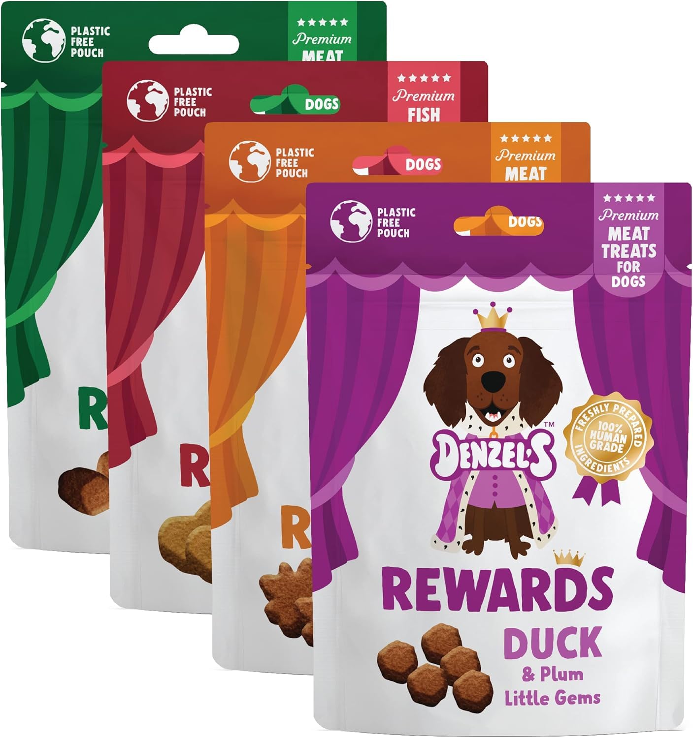 Denzel's Rewards, Natural Dog Treats - High Value Training Treats - Variety Pack (Pack of 4)