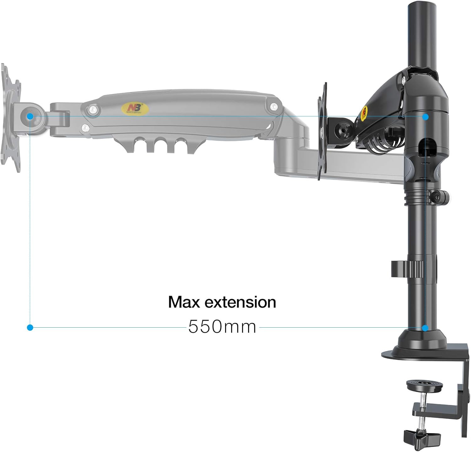 Bеѕt Cуbеr Mоndау 🔥 NB North Bayou Monitor Arm Monitor Stand Monitor Desk Mount Height Adjustable VESA Bracket for 17 to 27 Inch Computer Screen - Holds up to 19.8lbs with C Clamp Bolt-Through Grommet Base H80-B