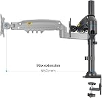 NB North Bayou Monitor Arm Monitor Stand Monitor Desk Mount Height Adjustable VESA Bracket for 22 to 35 Inch Computer Screen - Holds up to 26.4lbs with C Clamp Bolt-Through Grommet Base