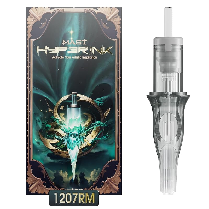 Cartuchos de Agulhas para Tatuagem MAST TATTOO Hyperink 1207RM Round Magnum, Pacote com 20