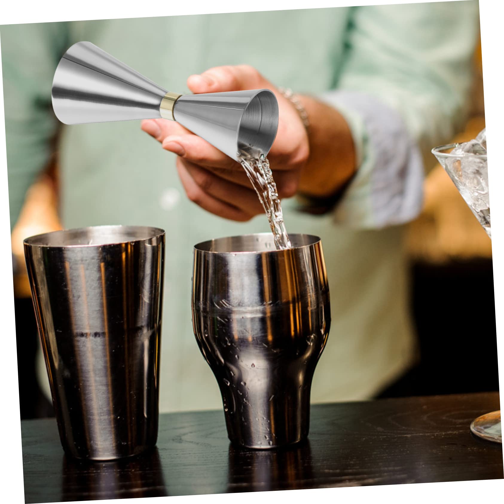 BESTonZON 3piezas Taza Medidora De Acero Inoxidable Para Cócteles Utensilio De Medición De Vino Para Bares y Eventos Fácil De Limpiar y Resistente Al Uso Diario