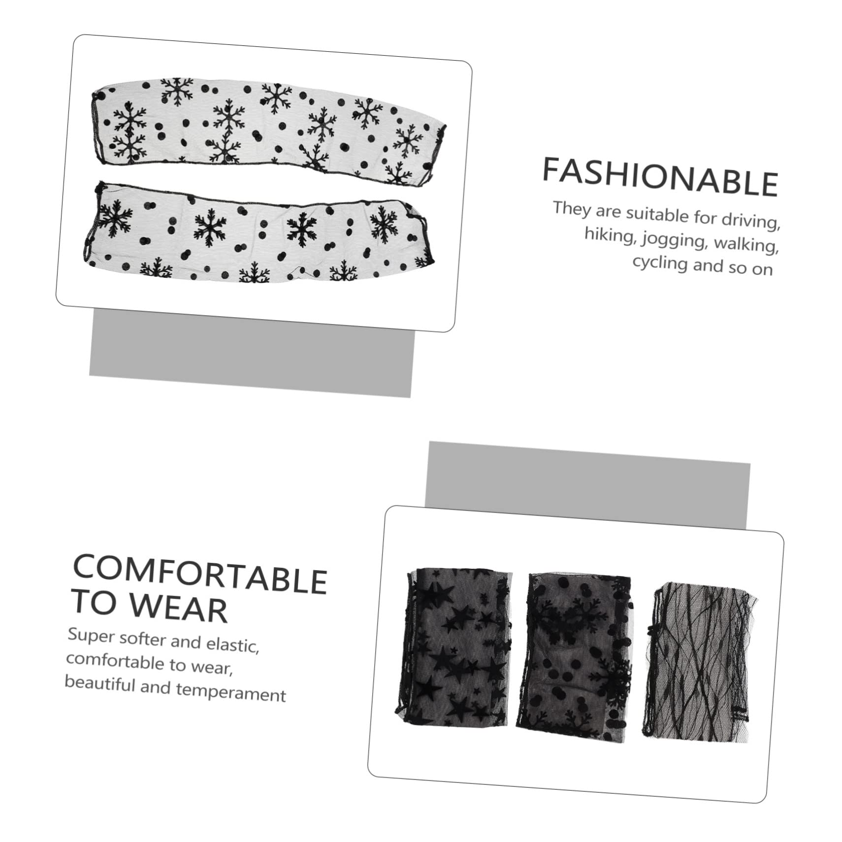 Manchons de Bras en Dentelle Ultra-fins pour Femmes, Protection Solaire sans Doigts, Confortables et Élégants, Lot de 3 Paires pour Conduite et Randonnée