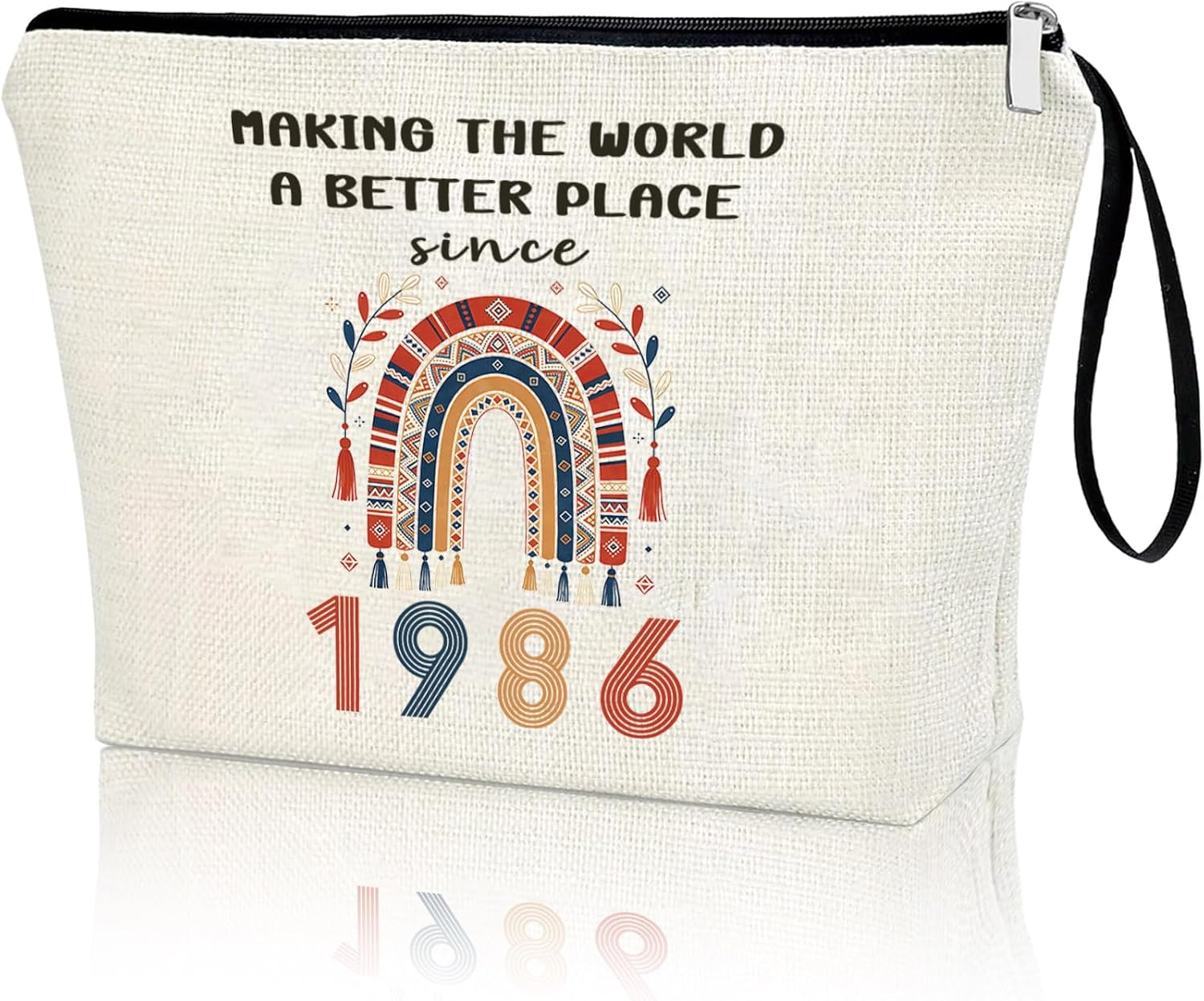 40th Birthday Gifts For Women 1986 Year Boho Theme Makeup Bag 40 Years Old Birthday Decorations Funny Gift Ideas For Her Grandma Mom Wife Sister Aunt Friend Travel Cosmetic Bags For Christmas