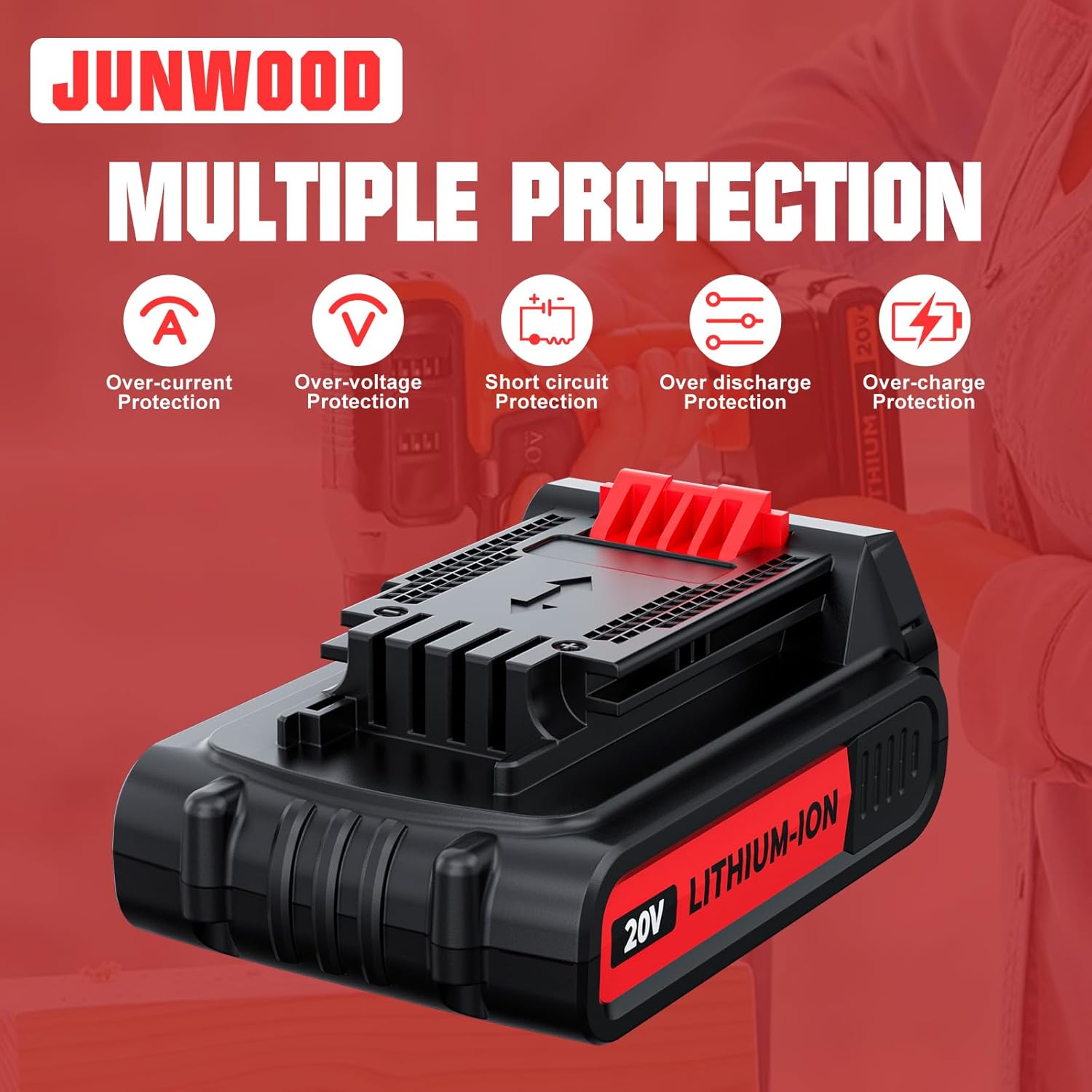 Replacement for Black and Decker Battery 20V and Charger 3.8Ah Lithium Max Compatible with LB2X4020 LBXR2020-OPE LBXR20-OPE2 LBXR20B-2 LB2X3020-OPE LBXR20BT 2Pack Outdoor Cordless Power Tools - Image 6