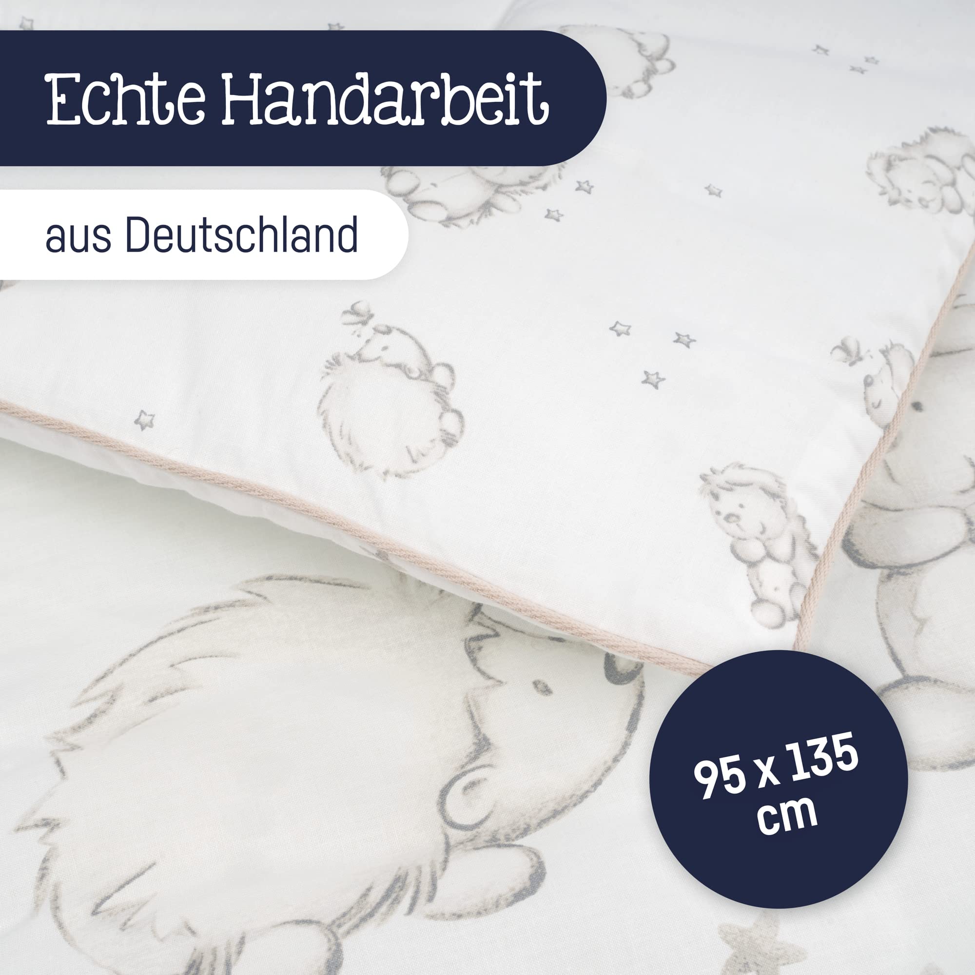Julius Zöllner Koc do raczkowania Classic | rozmiar 95 x 135 cm | Made in Germany | 100% bawełna | Oeko-Tex® Standard 100 | jeż