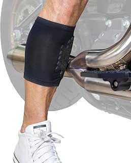 BurnJacket Max Motorcycle Exhaust Pipe Burn Protective Sleeve Leg Guard with Triple Layer Protection, Fits 12.5 - 16 Inch Calf - Heat Shield for Legs - Calf Guard - Premium Motorcycle Accessories