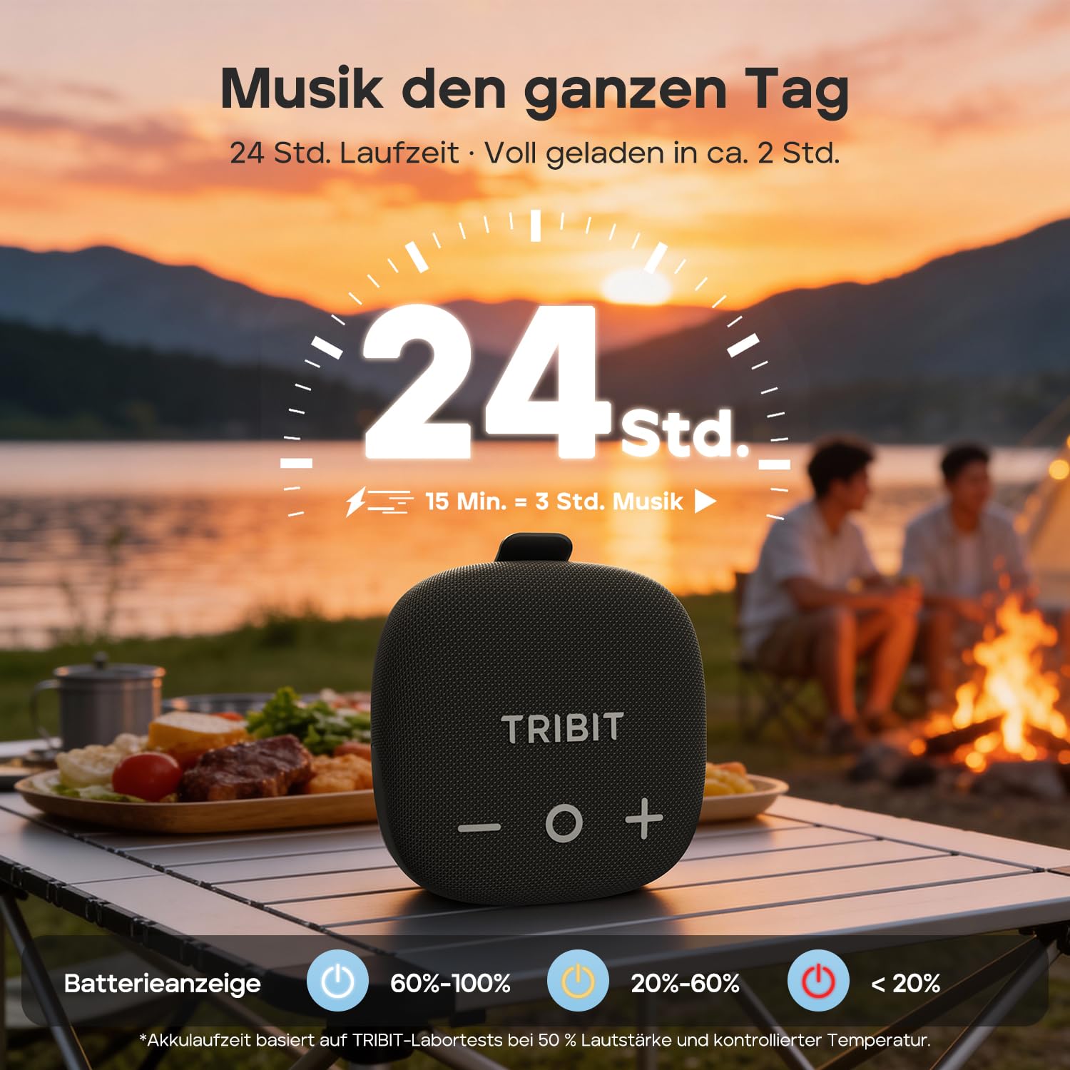 Tribit StormBox Micro 3 Bluetooth Lautsprecher mit 13W XBass Sound, Bluetooth 6.0, 24 Std., IP68 Wasserdicht, TWS, Fahrradlautsprecher mit Gurt & Magnetische Fixierung für Golf, Outdoor und Reisen