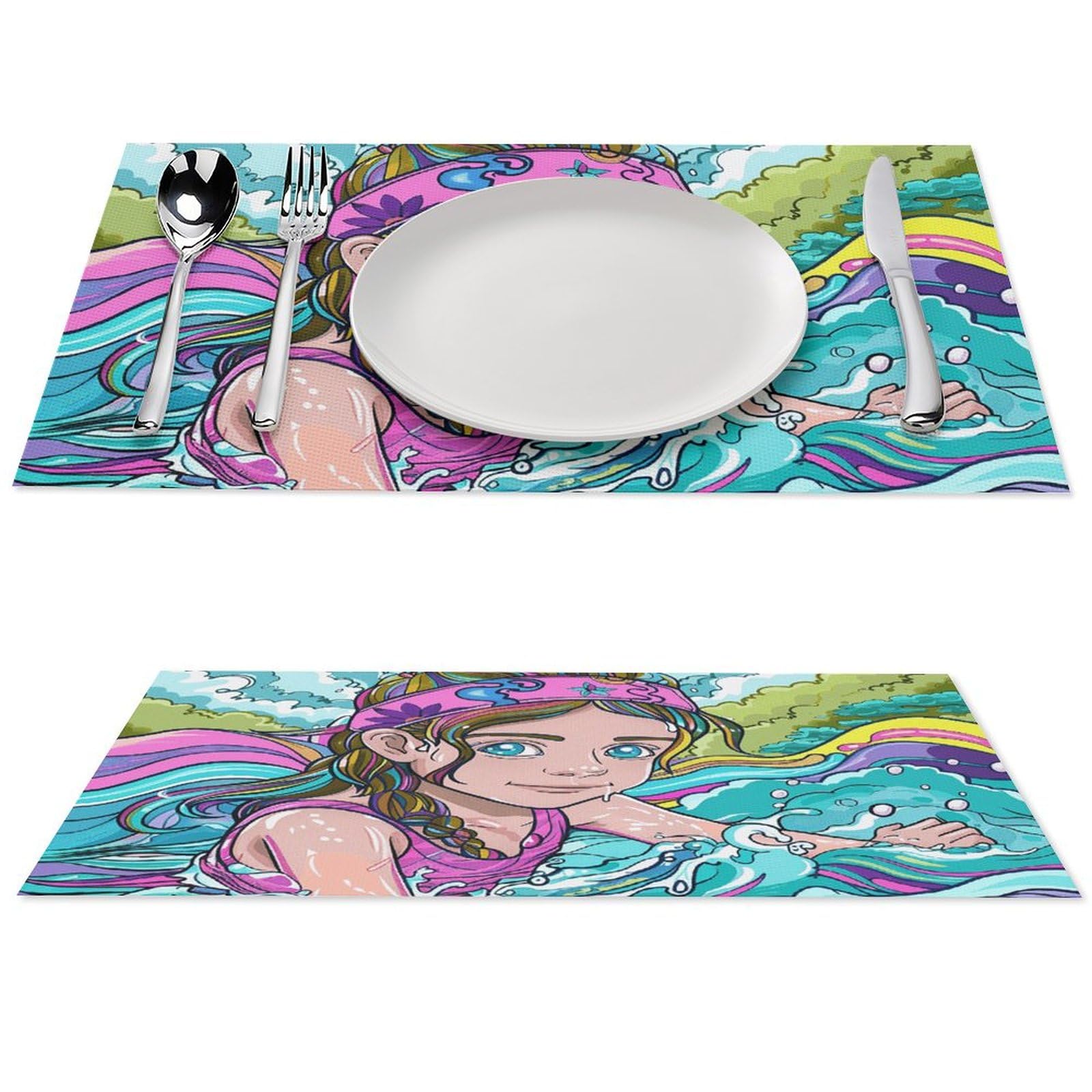 Tapis de table antidérapant lot de 6 sets anti-tache lavables et résistants à la chaleur