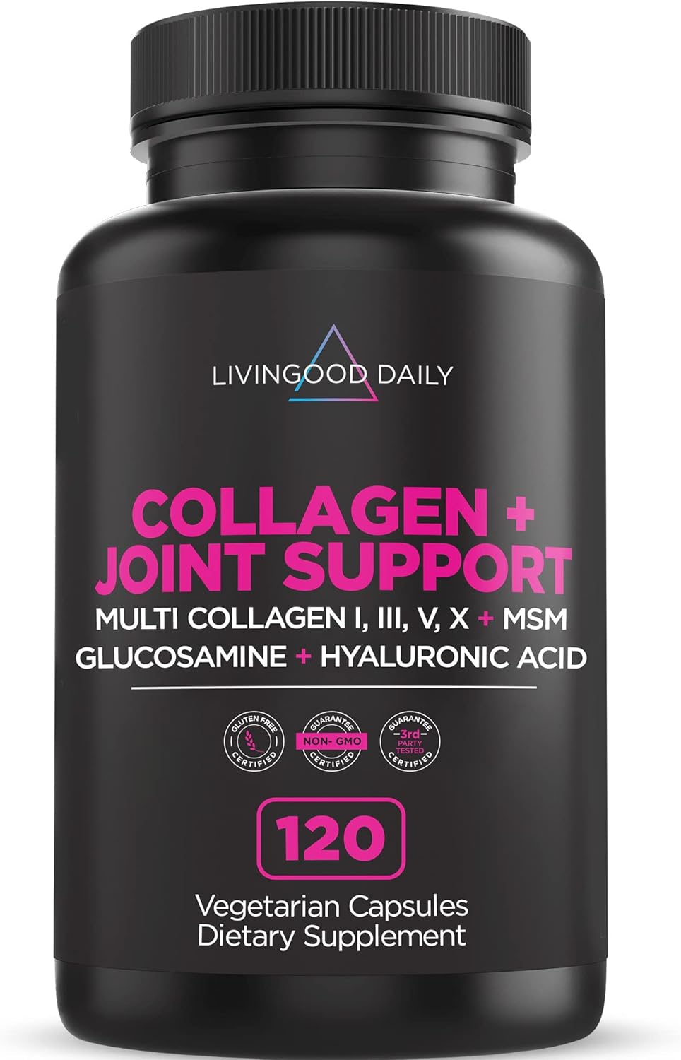 Livingood Daily Collagen Peptides + Joint Support, 120 Capsules Multi