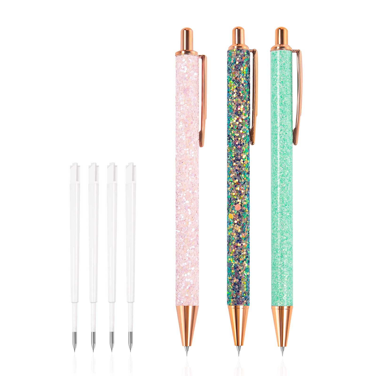 GIRAFVINYLPin Pen Weeding Tools for Vinyl,3Pcs Rainbow Retractable Air Release Pen Weeding Tool for Weeding,DIY Crafts