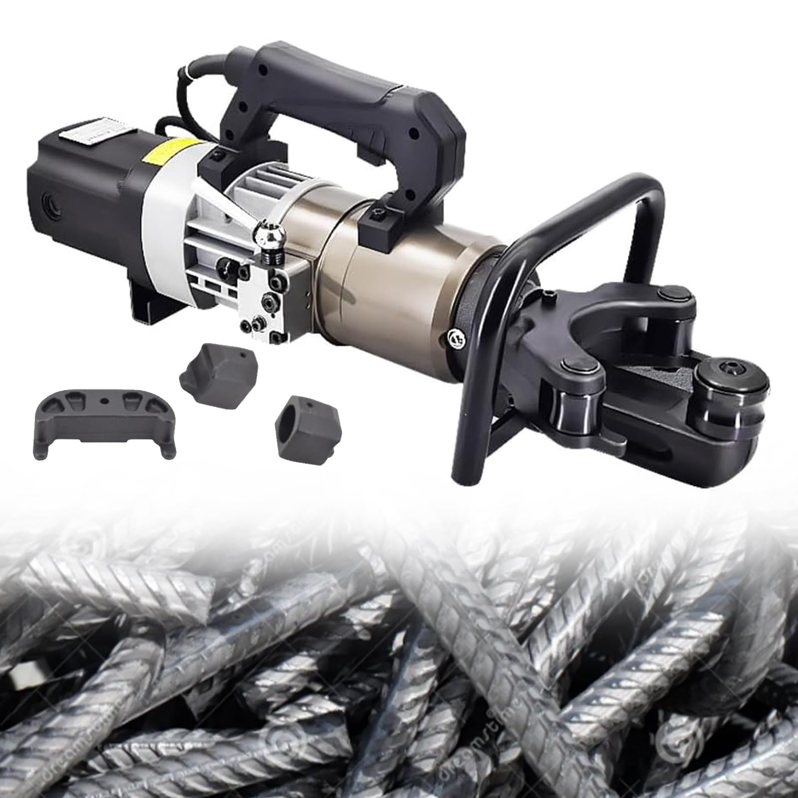 JKJZSALJ Electric Hydraulic Rebar Bender, 1800W Portable Machine For Fast Bending And Straightening Of Rebar In Construction