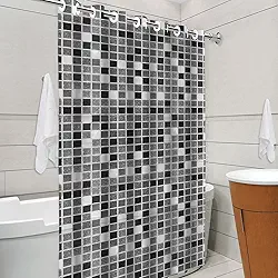 "Cortina Para Box PVC Impermeável Antimofo e Antiácaro, 1,38x1,98m, Com Ilhós, Material Resistente e Higienizável - Não acompanha Varão"