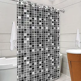 "Cortina Para Box PVC Impermeável Antimofo e Antiácaro, 1,38x1,98m, Com Ilhós, Material Resistente e Higienizável - Não acompanha Varão"