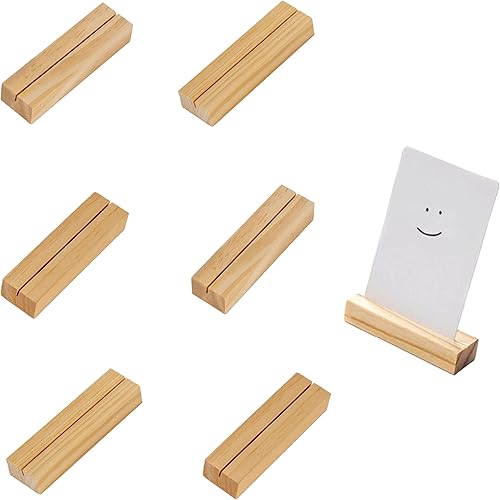 woshilaoDS 6 soportes de madera para tarjetas de lugar, soportes de madera para números de mesa, soportes de madera para letreros acrílicos, bodas,