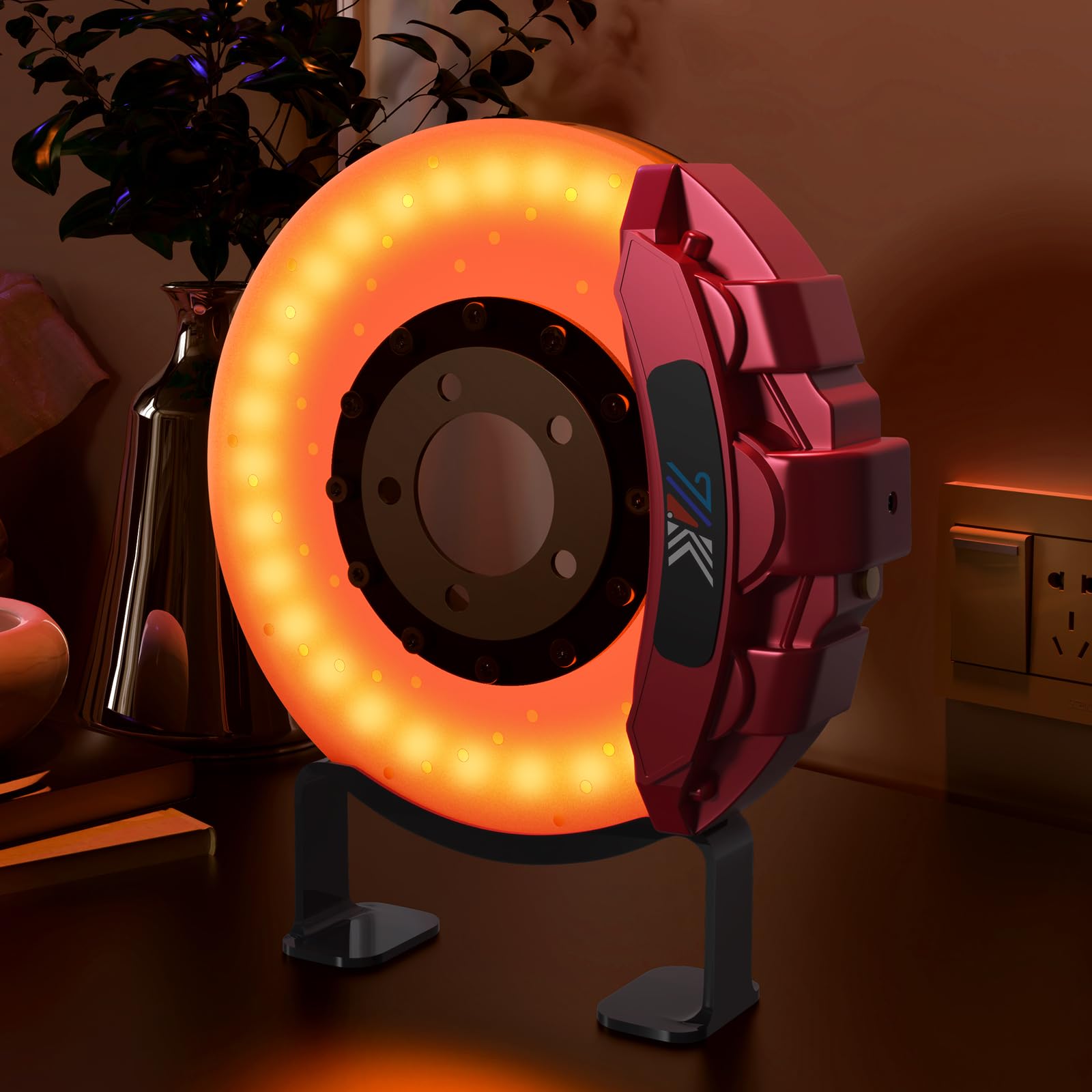 Unique 3D Brake Disc Night Light Rechargeable USB Touch Control Desk Lamp Room Decor Cool Gifts for Car